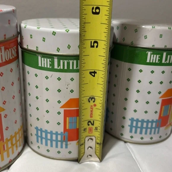 Vintage The Little School House 2 Sets Of Three Nesting Tins - 6 Tins - Picture 4 of 13